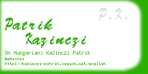 patrik kazinczi business card